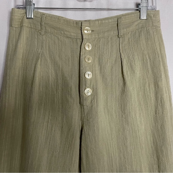 Urban Outfitters Maria Button Front High Rise Cropped Tapered Trousers Pants - Picture 4 of 11